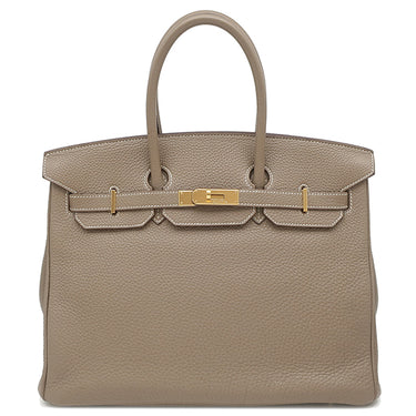 エルメス HERMES バーキン35 エトゥープ トリヨンクレマンス ハンドバッグ ゴールド金具 グレージュ