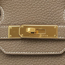 エルメス HERMES バーキン35 エトゥープ トリヨンクレマンス ハンドバッグ ゴールド金具 グレージュ