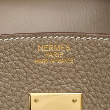 エルメス HERMES バーキン35 エトゥープ トリヨンクレマンス ハンドバッグ ゴールド金具 グレージュ