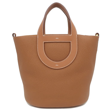 エルメス HERMES インザループ 23 ゴールド トリヨンクレマンス ヴォースイフト ハンドバッグ ゴールド金具 茶 2025年製