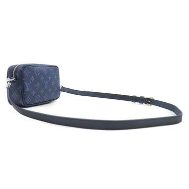ルイヴィトン LOUIS VUITTON トロカデロ ウェアラブル ウォレット M26826 オセアン レザー モノグラムヘリテージキャンバス ショルダーバッグ シルバー金具 青