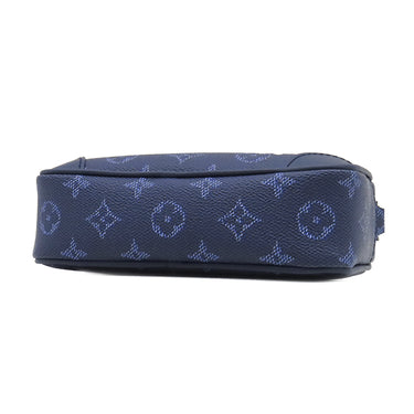 ルイヴィトン LOUIS VUITTON トロカデロ ウェアラブル ウォレット M26826 オセアン レザー モノグラムヘリテージキャンバス ショルダーバッグ シルバー金具 青