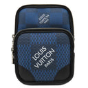 ルイヴィトン LOUIS VUITTON アマゾン スリングバッグ N50011 マリーヌ レザー ダミエグラフィット3Dキャンバス ボディバッグ シルバー金具 ショルダーバッグ 青