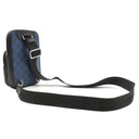 ルイヴィトン LOUIS VUITTON アマゾン スリングバッグ N50011 マリーヌ レザー ダミエグラフィット3Dキャンバス ボディバッグ シルバー金具 ショルダーバッグ 青