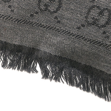 グッチ GUCCI ダブルジャガード ウールスカーフ 133483 グレー ウール マフラー ストール ウール100% GG柄