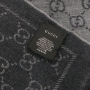 グッチ GUCCI ダブルジャガード ウールスカーフ 133483 グレー ウール マフラー ストール ウール100% GG柄