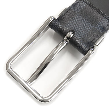 ルイヴィトン LOUIS VUITTON サンチュール ポンヌフ ベルト 100/40 M6067 ダミエコバルト レザー ダミエコバルトキャンバス ベルト シルバー金具 青 黒 拡張済み