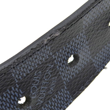 ルイヴィトン LOUIS VUITTON サンチュール ポンヌフ ベルト 100/40 M6067 ダミエコバルト レザー ダミエコバルトキャンバス ベルト シルバー金具 青 黒 拡張済み