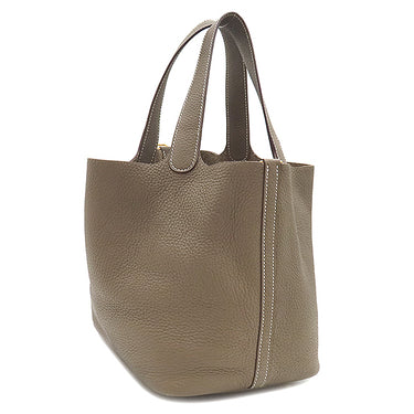 エルメス HERMES ピコタンロック MM エトゥープ トリヨンクレマンス ハンドバッグ ゴールド金具 グレージュ