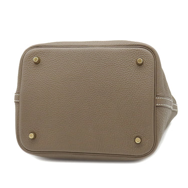 エルメス HERMES ピコタンロック MM エトゥープ トリヨンクレマンス ハンドバッグ ゴールド金具 グレージュ