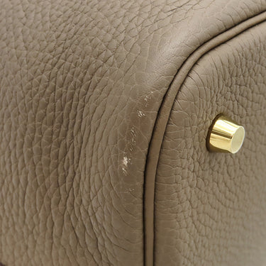 エルメス HERMES ピコタンロック MM エトゥープ トリヨンクレマンス ハンドバッグ ゴールド金具 グレージュ