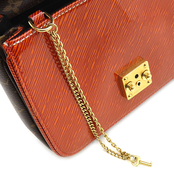 ルイヴィトン LOUIS VUITTON 2WAYバッグ ポシェット メティス MM モノグラムキャンバス シャイニーエピレザー オレンジ×ブラウン ゴールド金具 茶 ショルダー エナメル M54991 RFID 【保存袋】【中古】 ルイヴィトン LOUIS VUITTON ポシェット メティス MM M54991 オレンジ