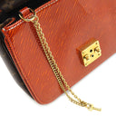 ルイヴィトン LOUIS VUITTON ポシェット メティス MM M54991 オレンジ×ブラウン モノグラムキャンバス シャイニーエピレザー 2WAYバッグ ゴールド金具 茶 ショルダー エナメル