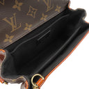 ルイヴィトン LOUIS VUITTON ポシェット メティス MM M54991 オレンジ×ブラウン モノグラムキャンバス シャイニーエピレザー 2WAYバッグ ゴールド金具 茶 ショルダー エナメル