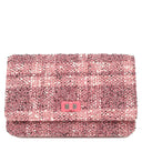 シャネル CHANEL ツイード チェーンウォレット 2.55 ピンク ツイード ショルダーバッグ シルバー金具 チェーンウォレット