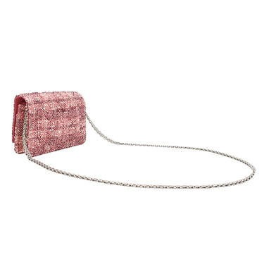 シャネル CHANEL ツイード チェーンウォレット 2.55 ピンク ツイード ショルダーバッグ シルバー金具 チェーンウォレット