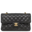 シャネル CHANEL マトラッセ Wフラップ チェーンショルダー ブラック レザー ショルダーバッグ ゴールド金具 黒 ココマーク
