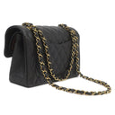 シャネル CHANEL マトラッセ Wフラップ チェーンショルダー ブラック レザー ショルダーバッグ ゴールド金具 黒 ココマーク