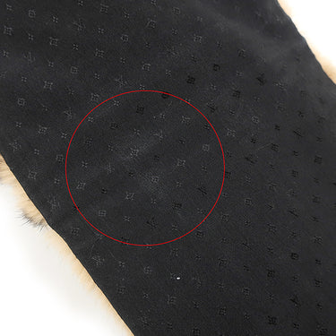 ルイヴィトン LOUIS VUITTON エシャルプ M67414 ベージュ×ブラウン ミンク シルク マフラー モノグラム レオパード ヒョウ柄