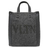 ヴァレンティノ VALENTINO VLTN ロゴ 1Y2B0B78BZN グレー×ブラック フェルト レザー 2WAYバッグ ガンメタル金具 黒 ショルダー トート スタッズ