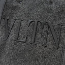 ヴァレンティノ VALENTINO VLTN ロゴ 1Y2B0B78BZN グレー×ブラック フェルト レザー 2WAYバッグ ガンメタル金具 黒 ショルダー トート スタッズ