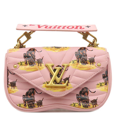 ルイヴィトン LOUIS VUITTON ニューウェーブ チェーンバッグ PM ピンク カーフ 2WAYバッグ ゴールド金具 ショルダー ハンドバッグ