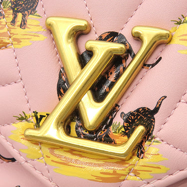 ルイヴィトン LOUIS VUITTON ニューウェーブ チェーンバッグ PM ピンク カーフ 2WAYバッグ ゴールド金具 ショルダー ハンドバッグ