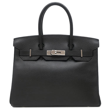 エルメス HERMES バーキン30 ブラック アルデンヌ ハンドバッグ シルバー金具 黒