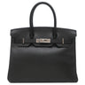 エルメス HERMES バーキン30 ブラック アルデンヌ ハンドバッグ シルバー金具 黒