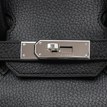 エルメス HERMES バーキン30 ブラック アルデンヌ ハンドバッグ シルバー金具 黒