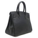 エルメス HERMES バーキン30 ブラック アルデンヌ ハンドバッグ シルバー金具 黒