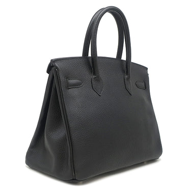 エルメス HERMES バーキン30 ブラック アルデンヌ ハンドバッグ シルバー金具 黒