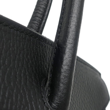 エルメス HERMES バーキン30 ブラック アルデンヌ ハンドバッグ シルバー金具 黒