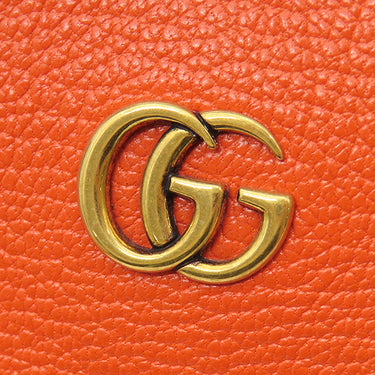グッチ GUCCI GGマーモント アフロディーテ 739076 オレンジ レザー ハンドバッグ ヴィンテージ金具 橙 ミニショルダー
