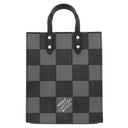ルイヴィトン LOUIS VUITTON サック プラ XS N60479 ブラック レザー ダミエチェッカーボードキャンバス 2WAYバッグ シルバー金具 黒 グレー トップハンドル