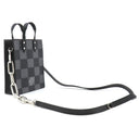 ルイヴィトン LOUIS VUITTON サック プラ XS N60479 ブラック レザー ダミエチェッカーボードキャンバス 2WAYバッグ シルバー金具 黒 グレー トップハンドル