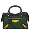 バレンシアガ BALENCIAGA クラシック ミニシティ 300295 ブラック×グリーン×ブラック レザー キャンバス ラバー 2WAYバッグ シルバー金具 ミニバッグ ショルダー ミラー欠品