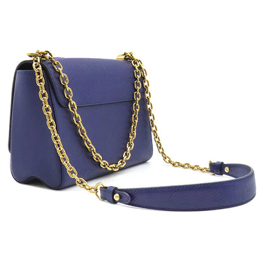 ルイヴィトン LOUIS VUITTON ツイストMM M41868 ネイビーブルー エピレザー スパンコール ショルダーバッグ ゴールド金具 青 紺 フクロウ スパンコール