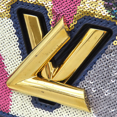 ルイヴィトン LOUIS VUITTON ツイストMM M41868 ネイビーブルー エピレザー スパンコール ショルダーバッグ ゴールド金具 青 紺 フクロウ スパンコール