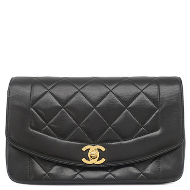 シャネル CHANEL ダイアナ 22 A01164 ブラック ラムスキン ショルダーバッグ ゴールド金具 黒 ココマーク