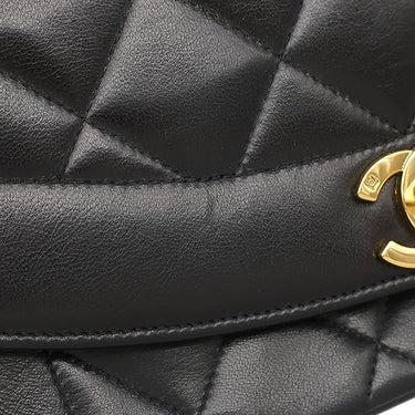 シャネル CHANEL ダイアナ 22 A01164 ブラック ラムスキン ショルダーバッグ ゴールド金具 黒 ココマーク