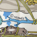エルメス HERMES カレ70 キャラメル×ホワイト×ローズ シルク スカーフ 【Equipements a Cheval sur l'Elegance /エレガントな馬装品】