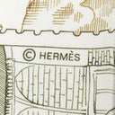 エルメス HERMES カレ45 ホワイト×フューシャ×カーキ シルク スカーフ 新品 未使用 【LE PHILATELISTE DU FAUBOURG/フォーブルの切手愛好家】