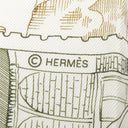 エルメス HERMES カレ45 ホワイト×フューシャ×カーキ シルク スカーフ 新品 未使用 【LE PHILATELISTE DU FAUBOURG/フォーブルの切手愛好家】