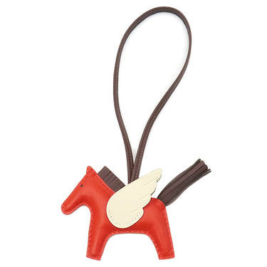 エルメス HERMES ロデオPM ペガサス カプシーヌ×テール×クレ アニョーミロ バッグチャーム 新品 未使用 赤 茶 オフホワイト 2025年製