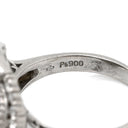 ノンブランド NON BRAND 黒蝶パール 13.6mm ダイヤ グレー×プラチナシルバー Pt900 パール ダイヤモンド リング 指輪 1P 1粒 真珠 大粒 Pt900 黒銀色 シルバーグレー パヴェ テーパー ラウンドシェイプ 17号