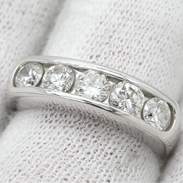 ノンブランド NON BRAND ダイヤ 1.04ct 一文字リング プラチナシルバー Pt900 ダイヤモンド リング 指輪 プラチナ950 ラウンドブリリアント 11.5号
