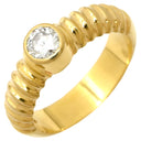 ノンブランド NON BRAND ダイヤモンド 0.33ct イエローゴールド K18YG ダイヤモンド リング 指輪 1石 1粒 18K 750 YG ラウンドブリリアントカット 11号