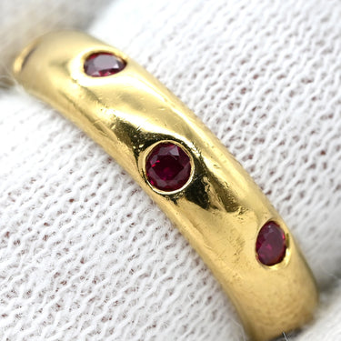 ティファニー Tiffany & Co ドッツ ルビー レッド×イエローゴールド K18YG ルビー リング 指輪 T&Co. Au750 18K ルビー 10P 10石 10粒 赤 甲丸 11号