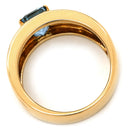 タサキ TASAKI アクアマリン ブルー×イエローゴールド K18YG アクアマリン リング 指輪 TASAKI Au750 18K 18金 バケットミックスカット 11号